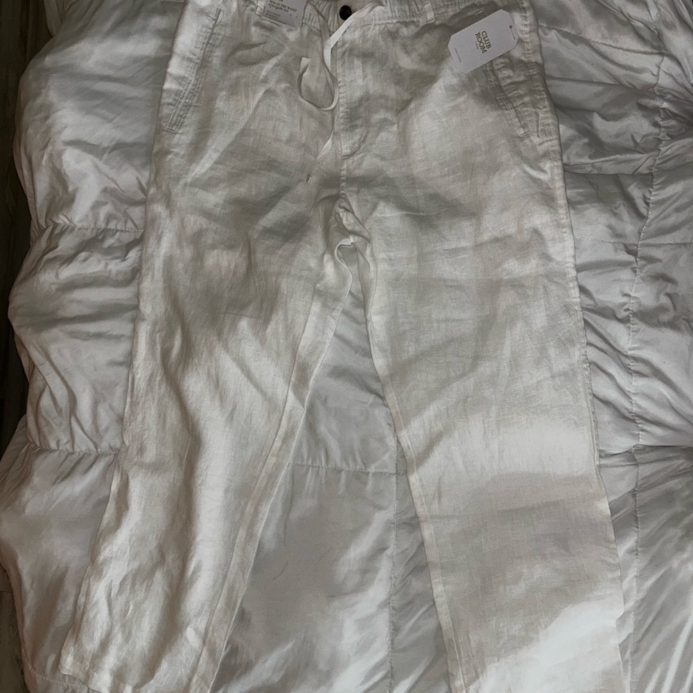 Club Room Men's White Linen Pants